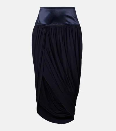 Ferragamo Draped Asymmetric Midi Skirt In Yellow