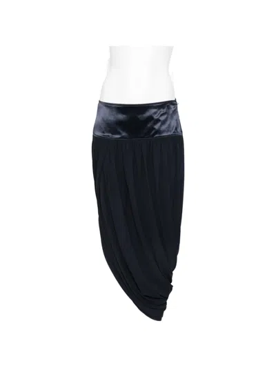 Ferragamo Draped Asymmetric Skirt In Blue