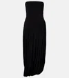 Ferragamo Black Solid Strapless Maxi Dress