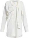 Ferragamo Draped-detail Long-sleeved Shirt In Weiss