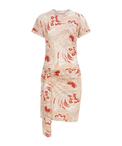 Ferragamo Draped Dress In Multi