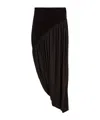 Ferragamo Draped Midi Skirt In Brown