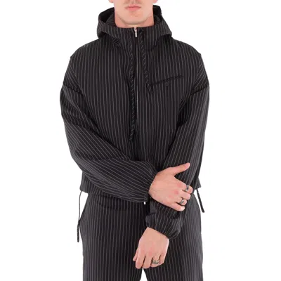 Ferragamo Drawstring Hooded Jacket In Black