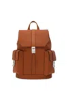 Ferragamo Drawstring Leather Backpack In Brown