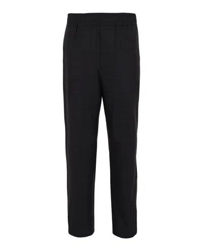 Ferragamo Drawstring Plaid Pants In Gray