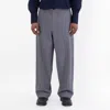 Ferragamo Drawstring Virgin Wool Trouser In Gray