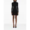Ferragamo High-neck Mini Dress In Black