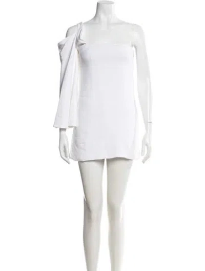 Pre-owned Ferragamo Dress W/ Hoodie Mini Dress W/ Tags In White