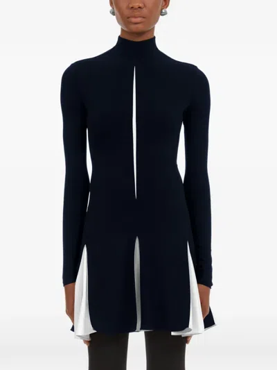Ferragamo Dress With Contrasting Inserts In Black