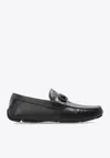 Ferragamo Mens Black Parigi Buckled Leather Driver Shoes In Black