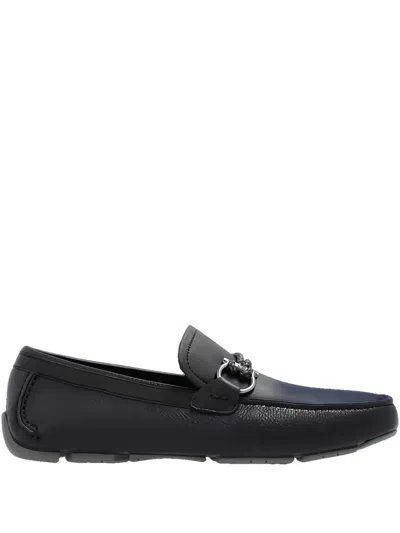 Ferragamo Driver Gancini-detail Loafers In Black