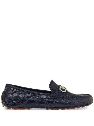 Ferragamo Driver Loafers In Blue