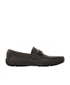 Ferragamo Mens Black Parigi Buckled Leather Driver Shoes In Black
