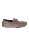 Ferragamo Driver Parigi New Brown Loafers In Gray