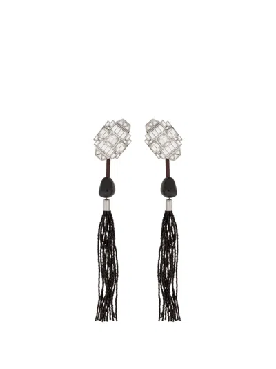 Ferragamo Drop Earrings In White