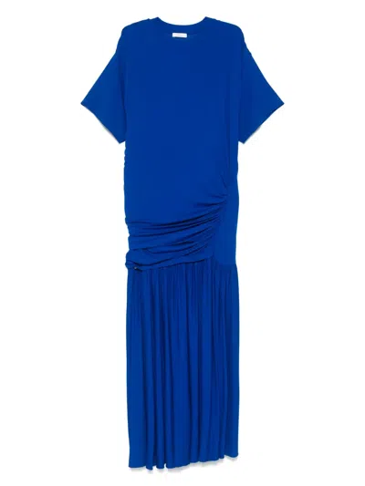 Ferragamo Drop-waist Draped Midi Dress