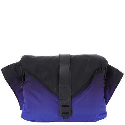 Ferragamo Dual Tone Gradient Foldover Top Crossbody In Black