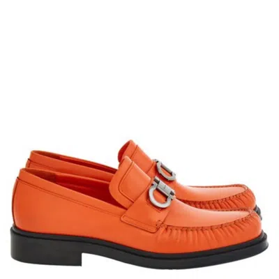 Ferragamo Duccio Leather Gancini Loafers In Animal Print
