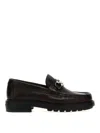 Ferragamo Elegant Douglas Loafers With Iconic Embellishment In Brown