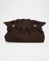 Ferragamo Piercing Suede Corduroy Shoulder Bag In Brown
