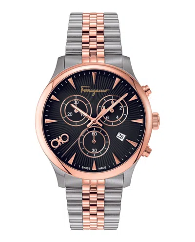 Ferragamo Duo Chrono Bracelet Watch In Metallic