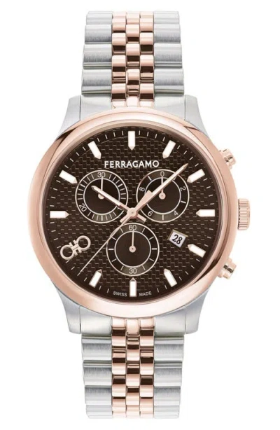 Ferragamo Duo Chrono Bracelet Watch In Two Tone