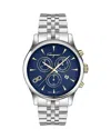 Ferragamo Men's Swiss Chronograph Duo Stainless Steel Bracelet Watch 42mm In Blue/silver