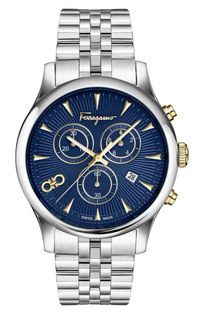 Ferragamo Duo Chrono Bracelet Watch In Orange
