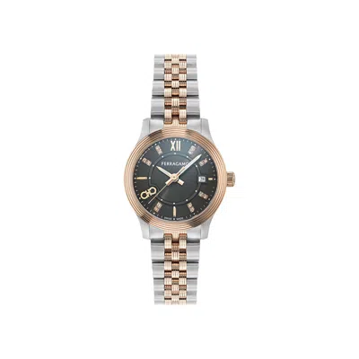 Pre-owned Ferragamo Duo Diamond Watch 'two Tone' | Silver | Women's Size Onesize