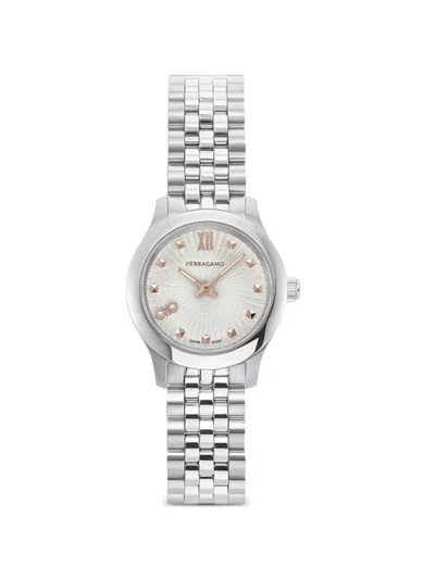 Ferragamo Duo Mini 25mm Watch In Silver