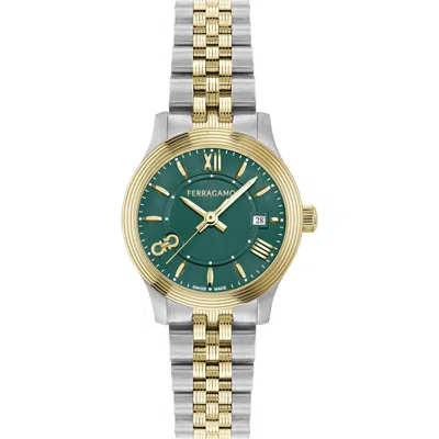 Ferragamo Duo Mini Bracelet Watch, 25mm In Silver