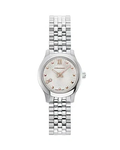 Ferragamo Duo Mini Bracelet Watch, 25mm In Silver