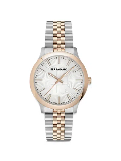 Ferragamo Duo Pair 40mm Watch In Weiss