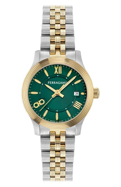 Ferragamo Duo Watch, 28mm In Two Tone