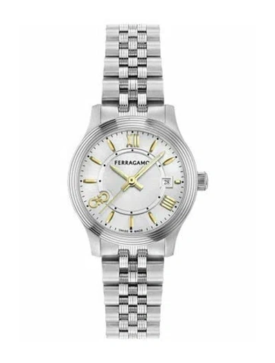 Pre-owned Ferragamo Duo Watch, 28mm In Silver