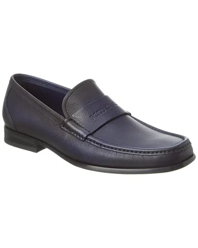 Ferragamo Dupont Leather Loafer In Blue