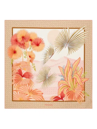 Ferragamo Dure-print Silk Scarf