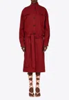 Ferragamo Duster Convertible Coat In Red