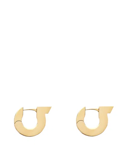 Ferragamo Gancini Crystal Hoop Earrings In Multicolor