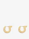 Ferragamo Gancini Crystal Hoop Earrings In Gold