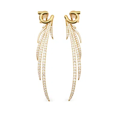 Ferragamo Earrings With Crystals In Pink