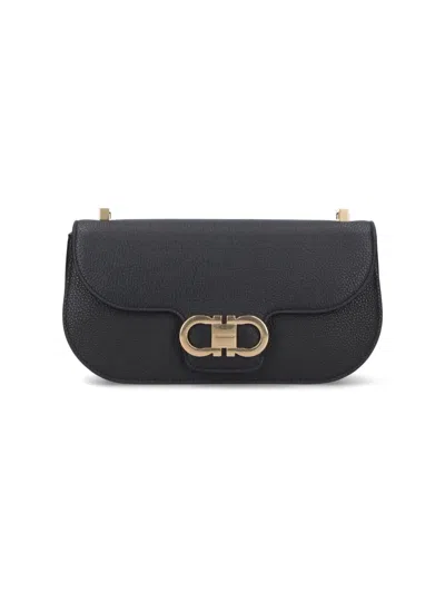 Ferragamo East-west Crossbody Bag In Black