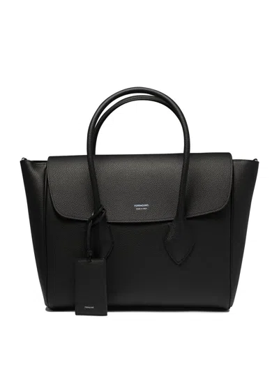 Ferragamo "east-west" Handbag In Black