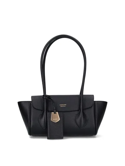 Ferragamo East-west Medium Tote Bag In Black