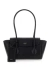 Ferragamo East-west S Black Handbag With Logo Detail In Hammered Leather Woman In Nero