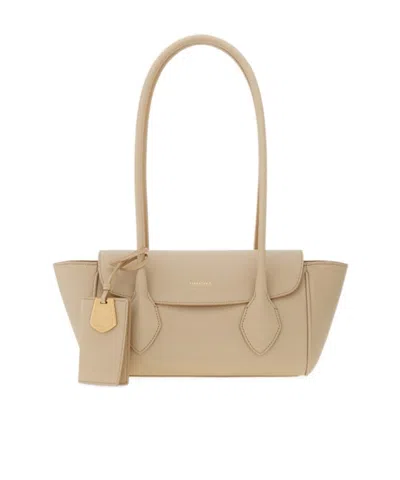 Ferragamo East-west Tote Bag In Beige