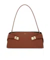 Ferragamo Hug East-west Small Leather Shoulder Bag In Brown