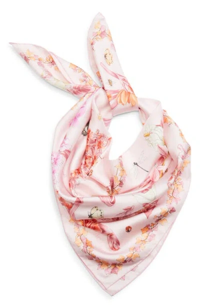 Ferragamo Eden Print Silk Scarf In Pink