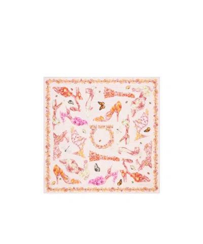 Ferragamo Eden Shoes Print Silk Foulard In Multi
