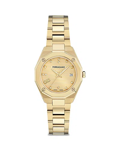 Ferragamo Edge Watch, 28mm In Gold